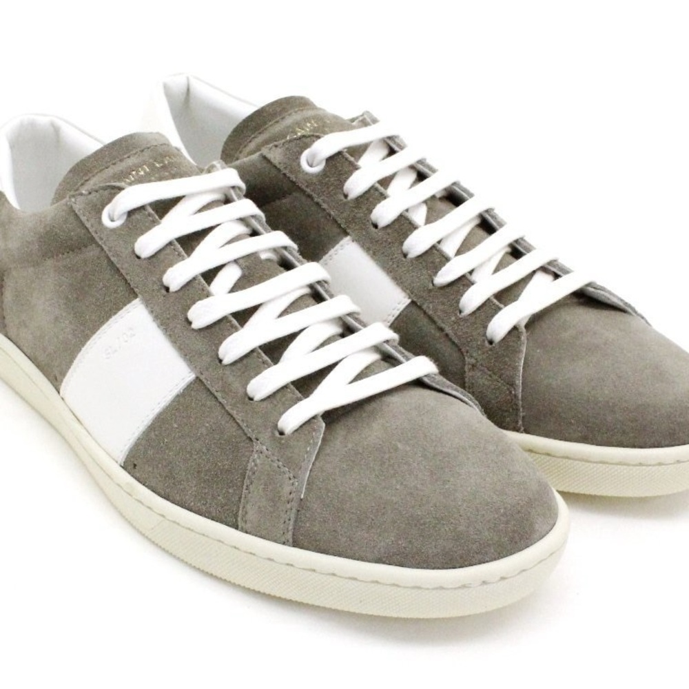 Yves Saint Laurent Mens Gray and White Sneakers
